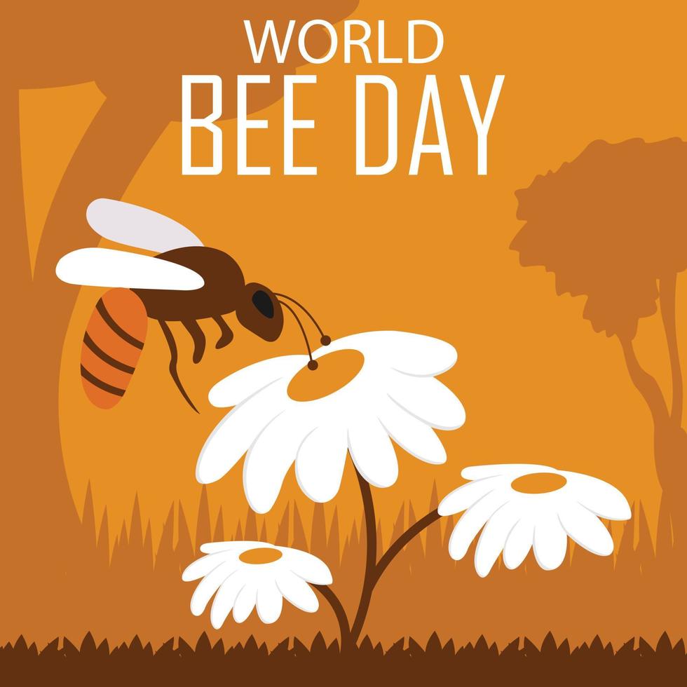illustratie vector grafisch van een honing bij zuigen bloem essence, perfect voor Internationale dag, wereld bij dag, vieren, groet kaart, enz.