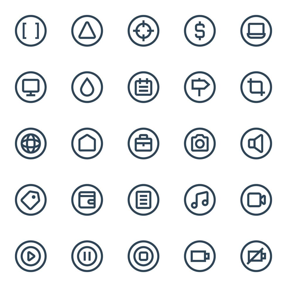 insigne schets pictogrammen voor ui ux. vector