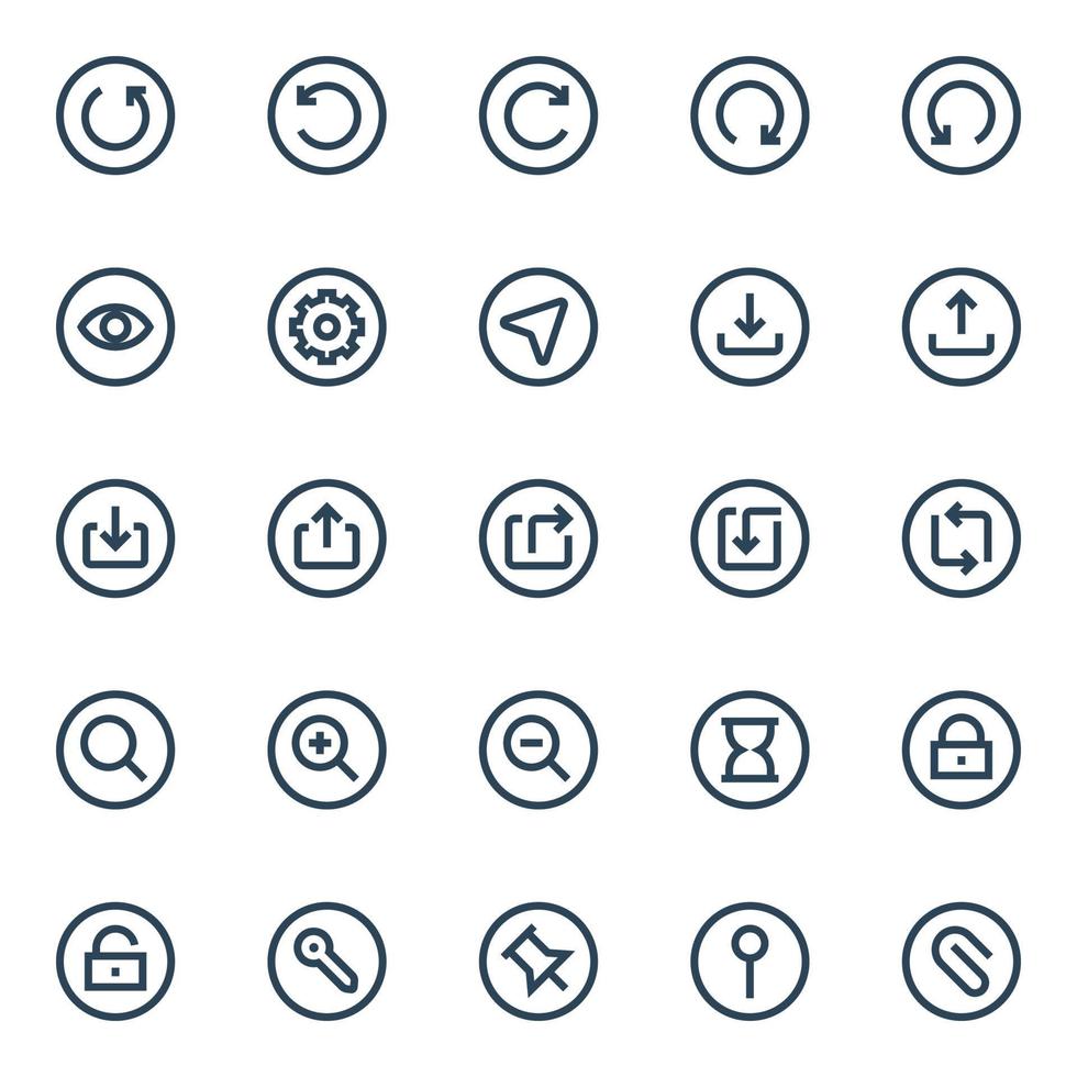 insigne schets pictogrammen voor ui ux. vector