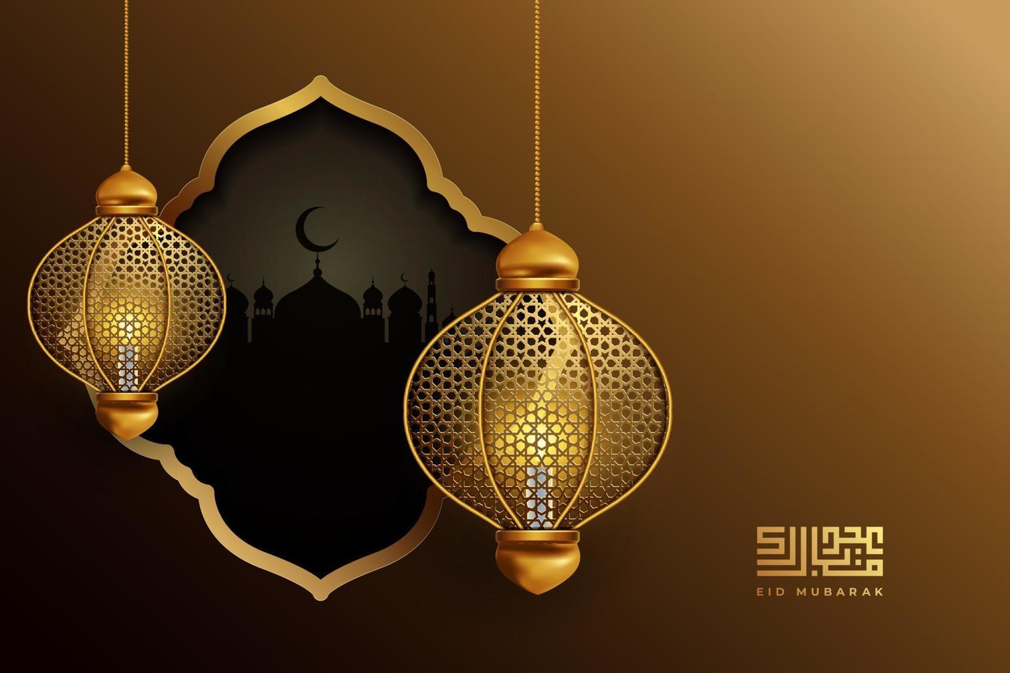 eid mubarok groet kaart achtergrond met Islamitisch ornament vector illustratie