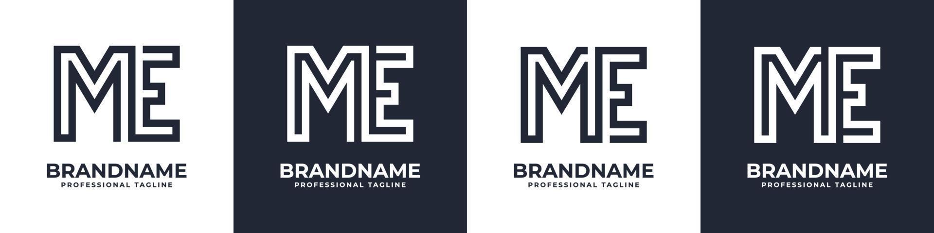 gemakkelijk me monogram logo, geschikt voor ieder bedrijf met me of em voorletter. vector