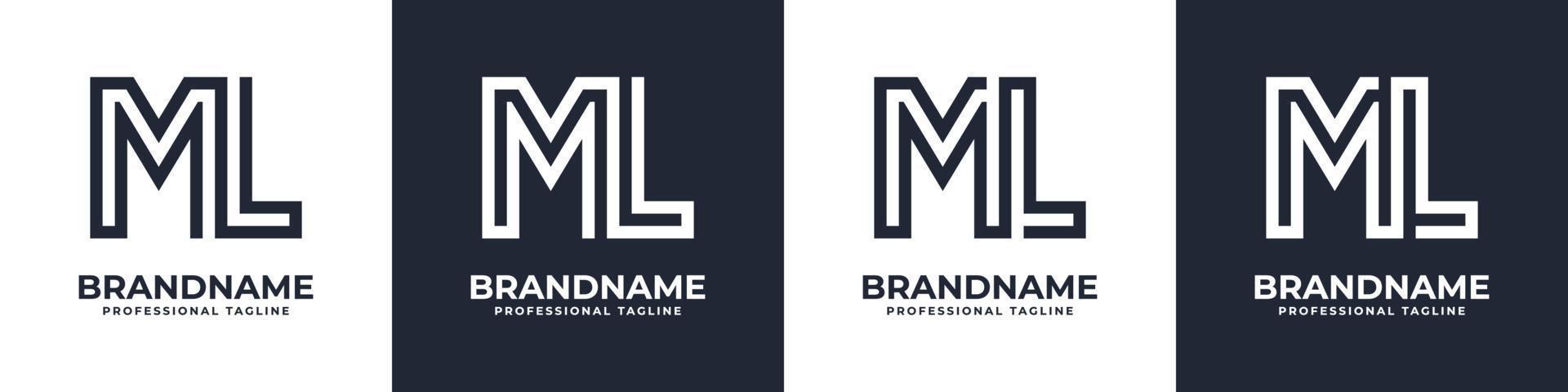 gemakkelijk ml monogram logo, geschikt voor ieder bedrijf met ml of lm voorletter. vector