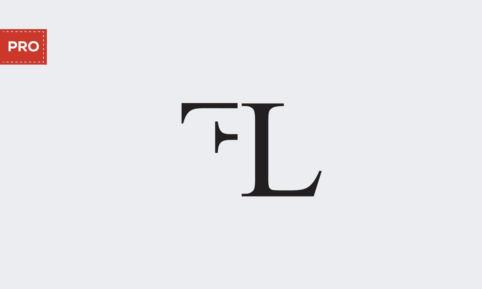 alfabet letters initialen monogram logo fl, lf, f en l vector