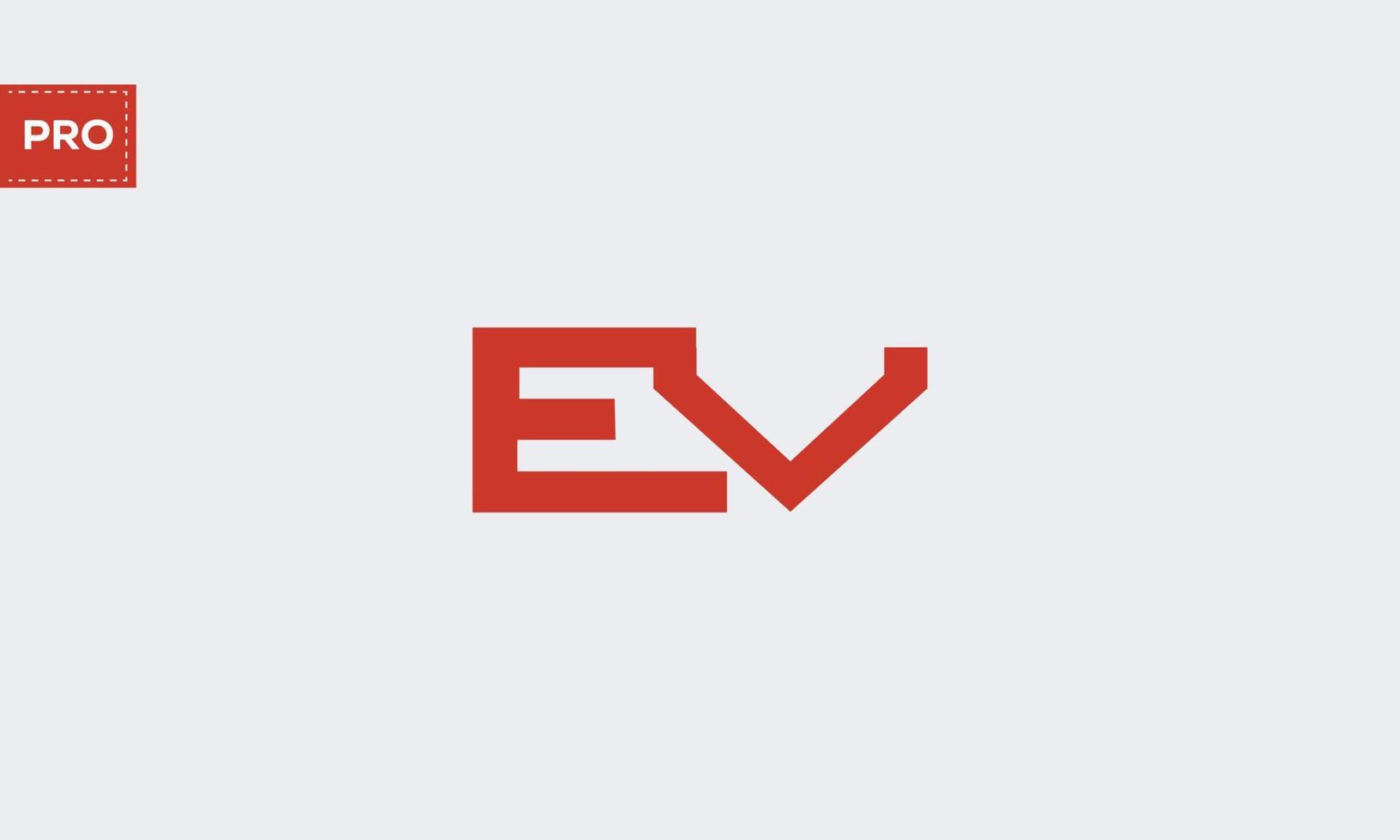alfabet letters initialen monogram logo ev, ve, e en v vector