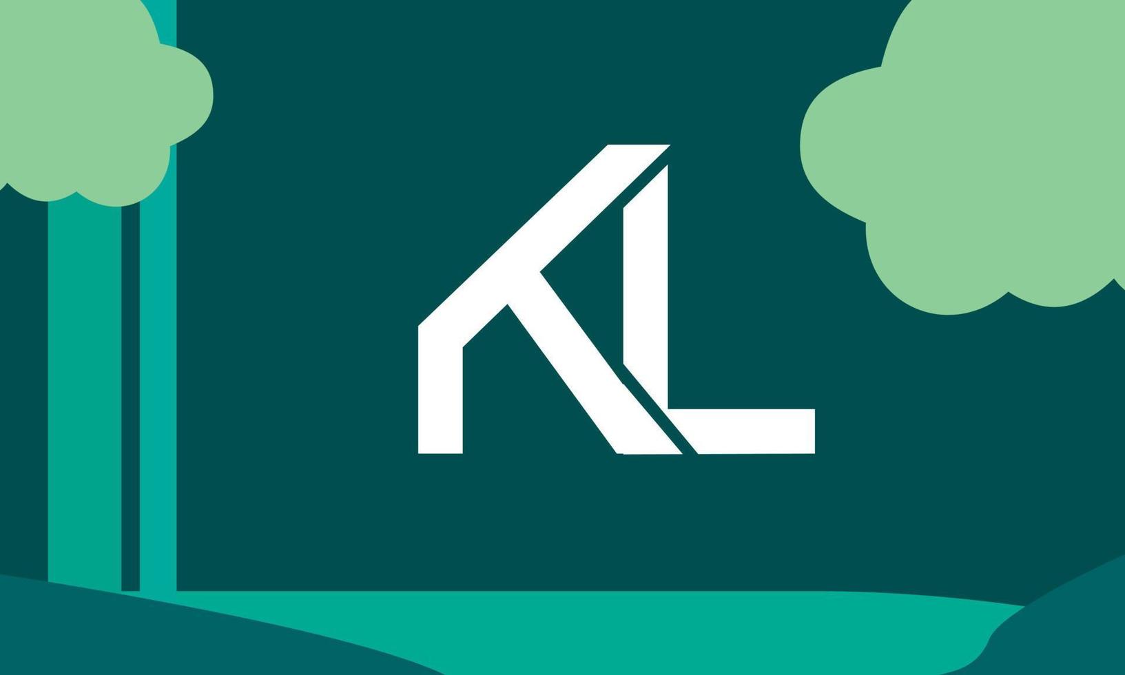 alfabet letters initialen monogram logo kl, lk, k en l vector