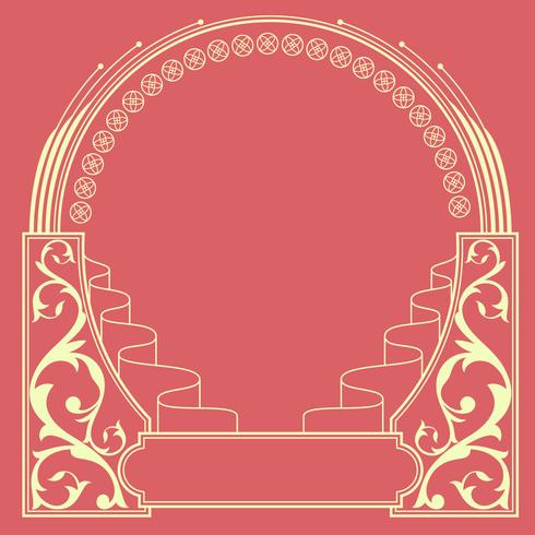 Sier Art Nouveau Frame Vector