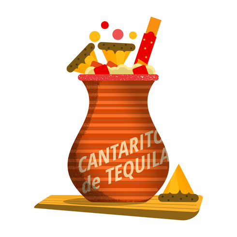 Cantarito Cocktail op witte achtergrond vector