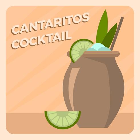 platte cantaritos cocktail vector illlustration