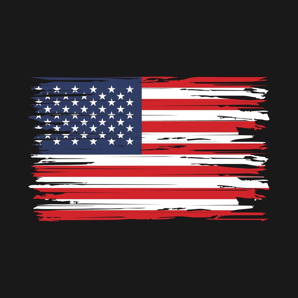 Amerikaanse vlag penseelstreken vector