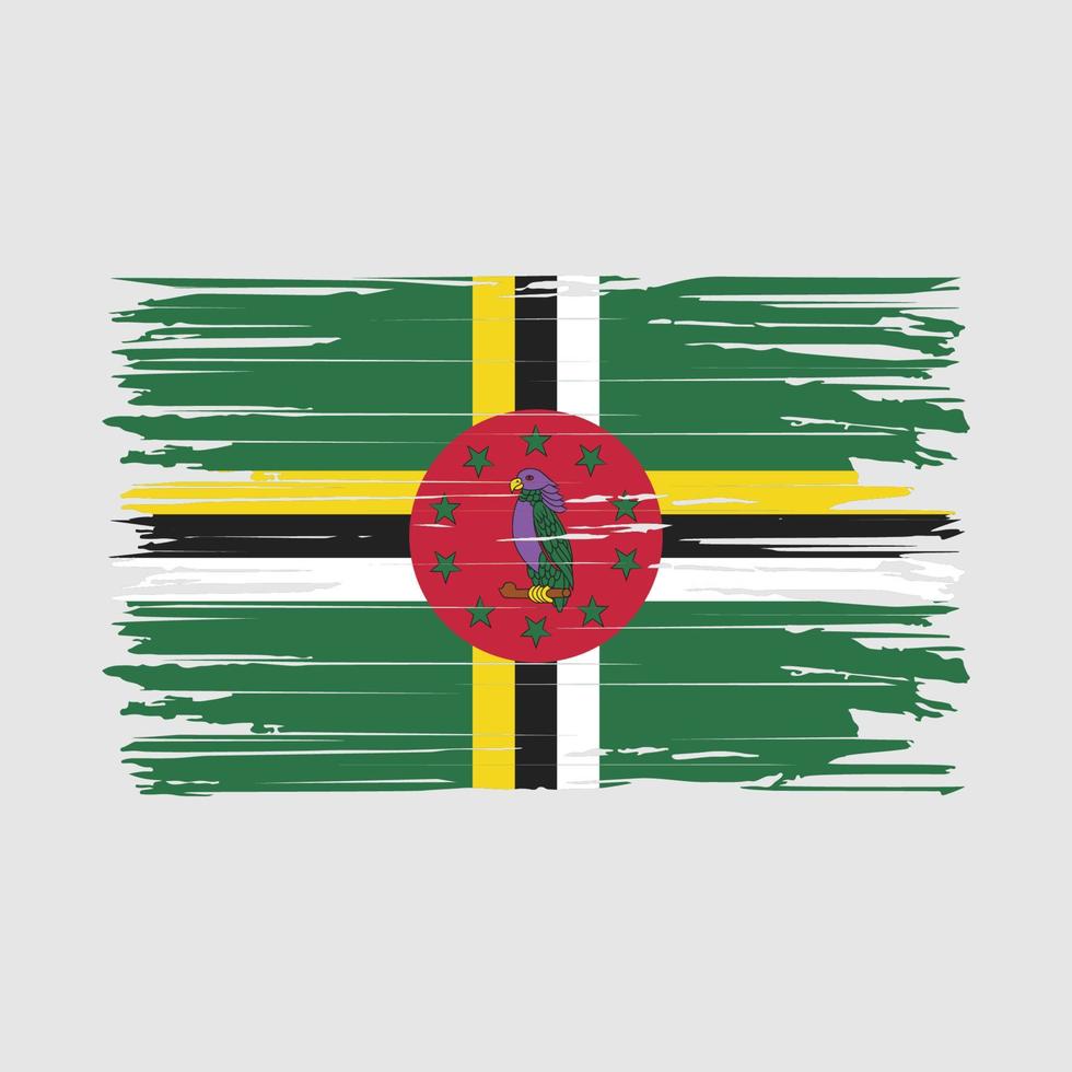 Dominica vlag penseelstreken vector