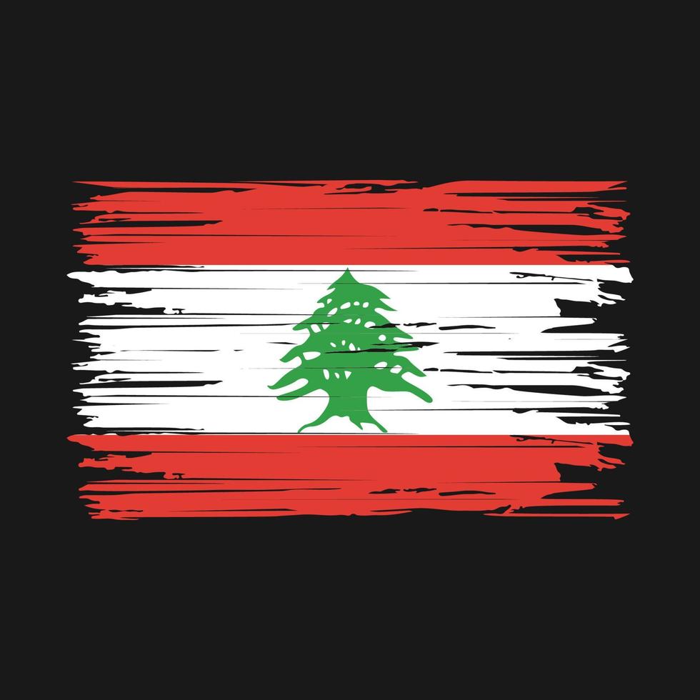 Libanese vlag penseelstreken vector