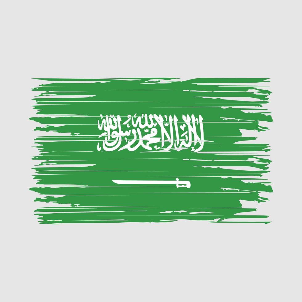 saudi arabische vlag penseelstreken vector