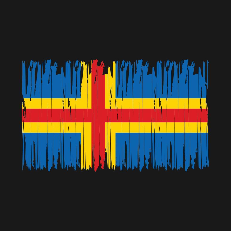 aland eilanden vlag borstel vector