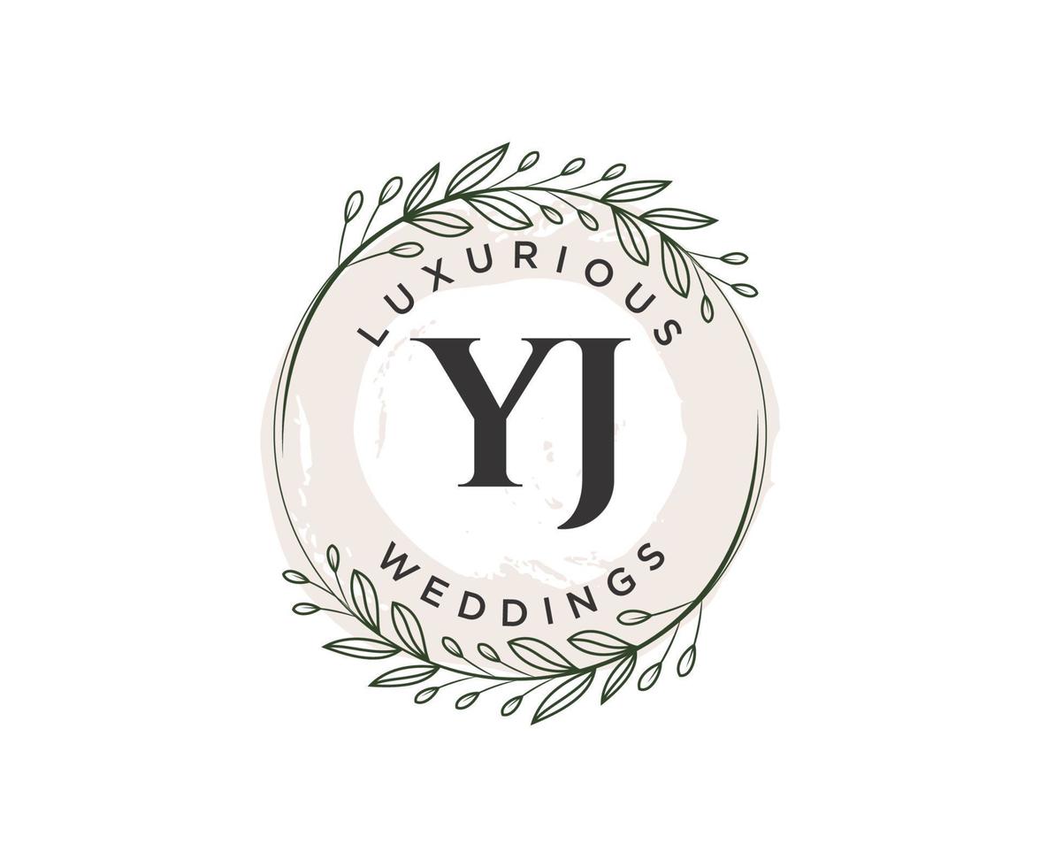 yj initialen brief bruiloft monogram logos sjabloon, hand- getrokken modern minimalistisch en bloemen Sjablonen voor uitnodiging kaarten, opslaan de datum, elegant identiteit. vector