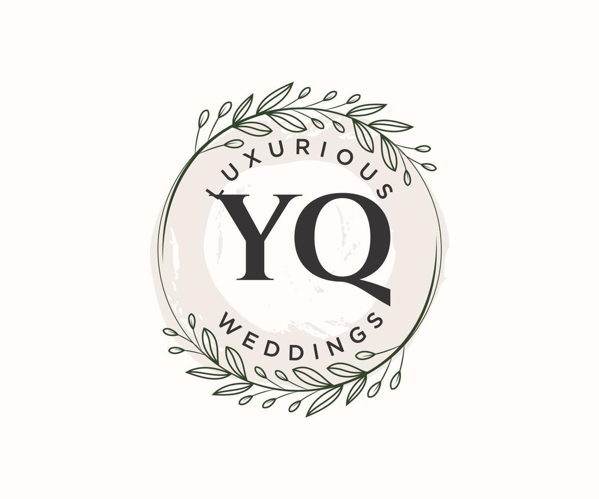 yq initialen brief bruiloft monogram logos sjabloon, hand- getrokken modern minimalistisch en bloemen Sjablonen voor uitnodiging kaarten, opslaan de datum, elegant identiteit. vector