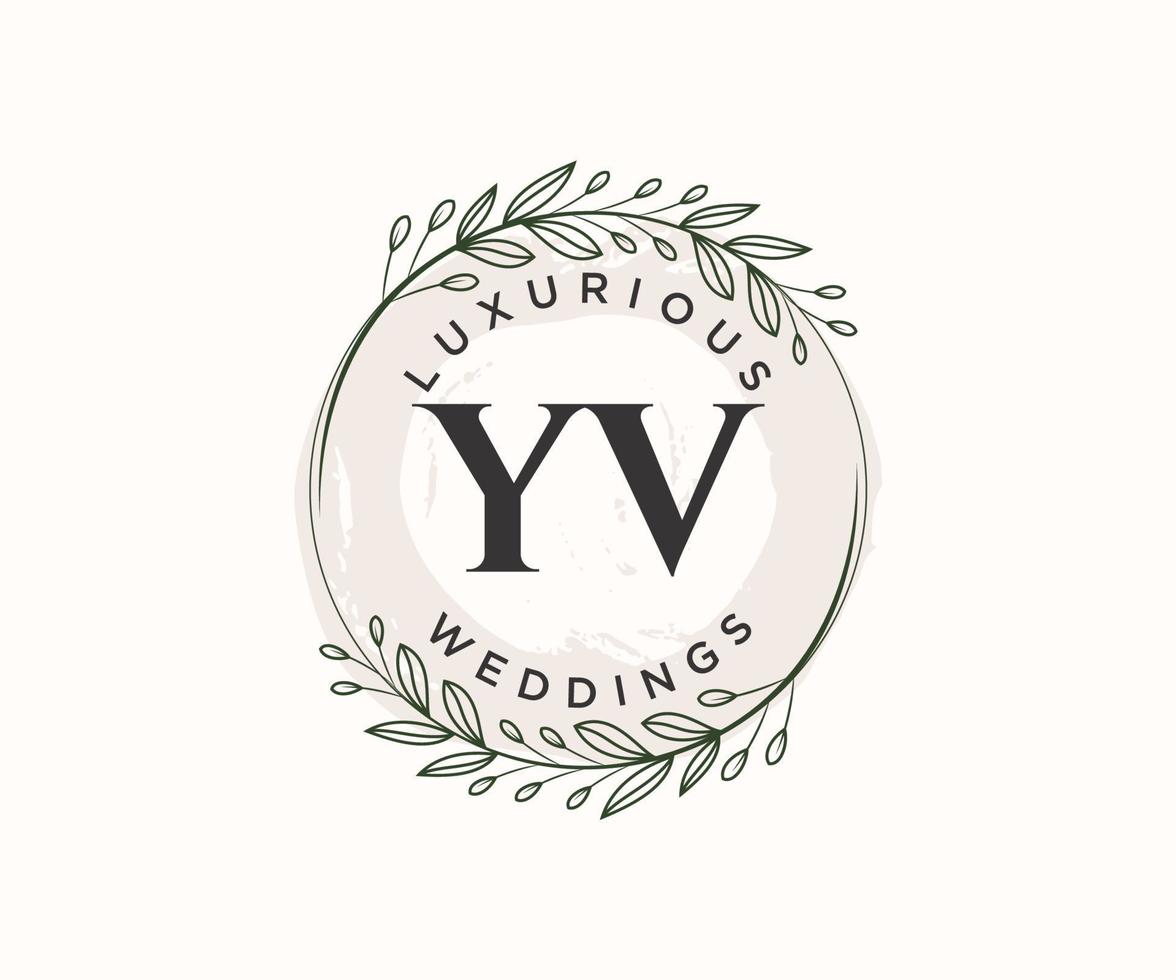 yv initialen brief bruiloft monogram logos sjabloon, hand- getrokken modern minimalistisch en bloemen Sjablonen voor uitnodiging kaarten, opslaan de datum, elegant identiteit. vector