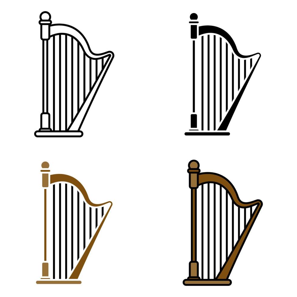harp in vlak stijl geïsoleerd vector