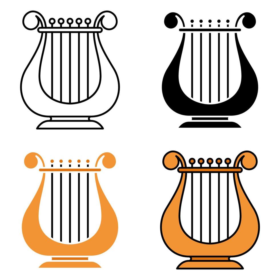 harp in vlak stijl geïsoleerd vector