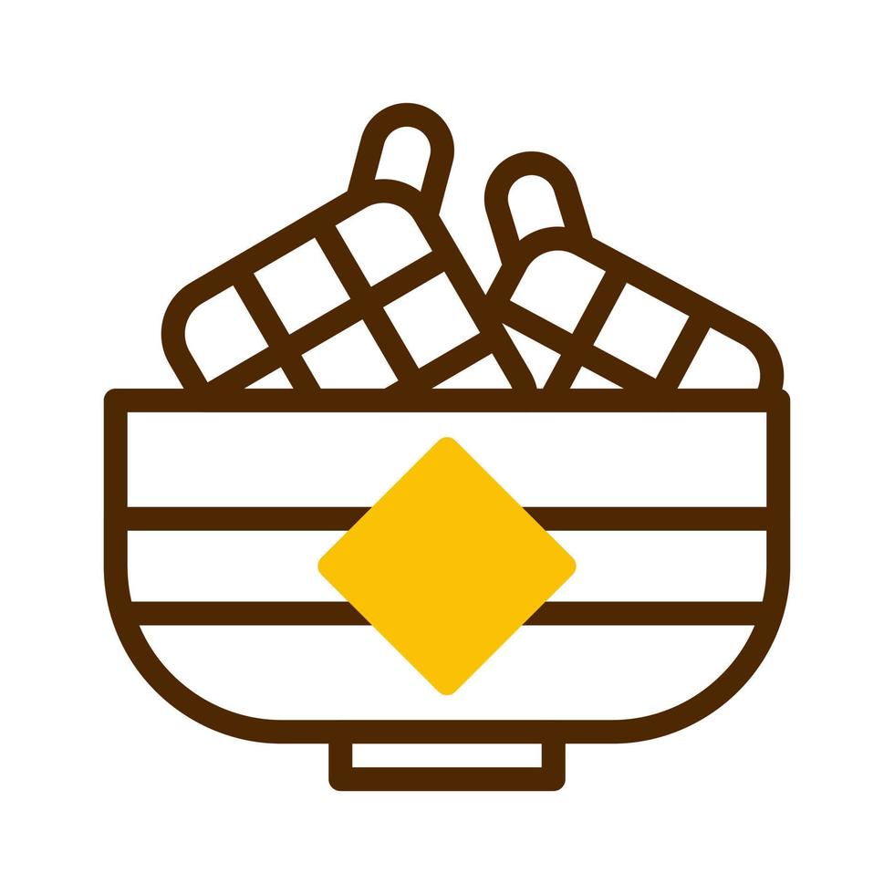 ketupat icoon duotoon bruin geel stijl Ramadan illustratie vector element en symbool perfect.