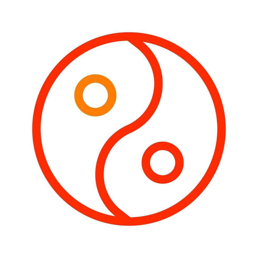 yin en yang icoon duokleur rood stijl Chinese nieuw jaar illustratie vector perfect