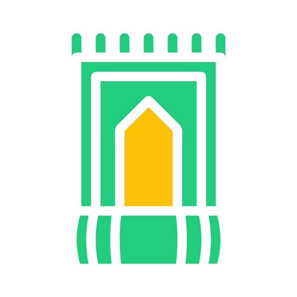 tapijt icoon solide groen geel stijl Ramadan illustratie vector element en symbool perfect.