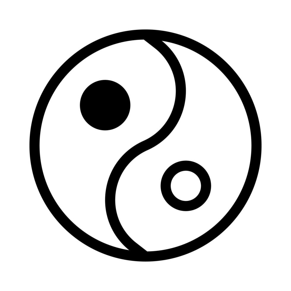 yin en yang icoon duotune zwart stijl Chinese nieuw jaar illustratie vector perfect