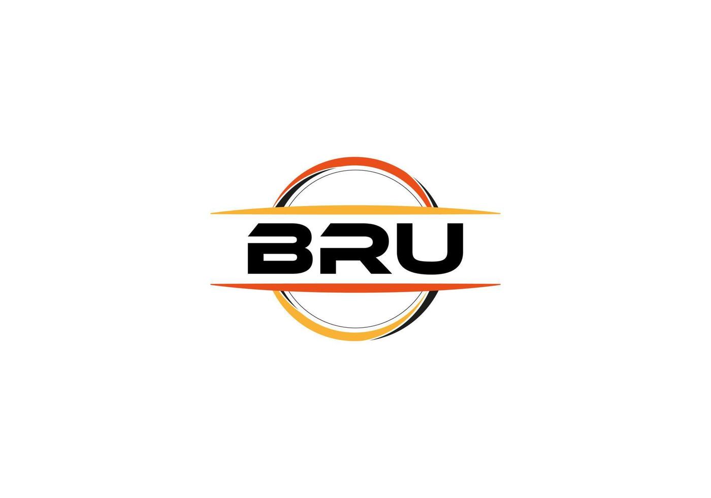 bru brief royalty Ovaal vorm logo. bru borstel kunst logo. bru logo voor een bedrijf, bedrijf, en reclame gebruiken. vector