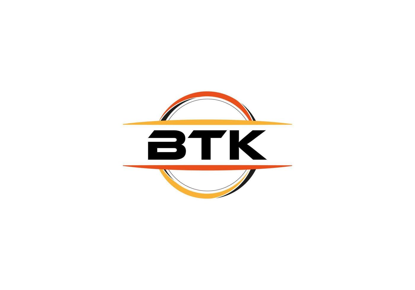 btk brief royalty Ovaal vorm logo. btk borstel kunst logo. btk logo voor een bedrijf, bedrijf, en reclame gebruiken. vector