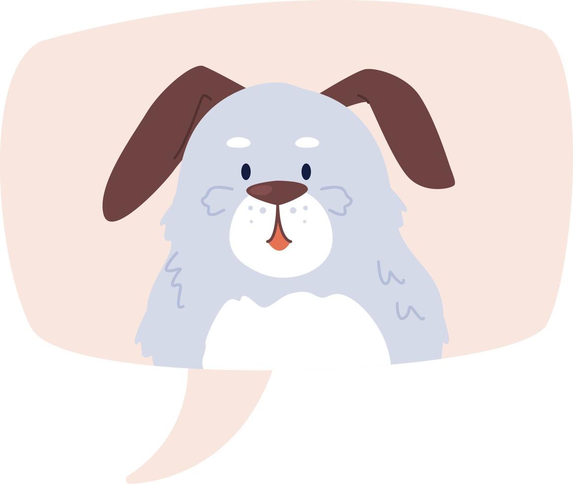 pratend over schattig hond semi vlak kleur vector toespraak bubbel. huisdier adoptie. bewerkbare element met karakter Aan wit. gemakkelijk tekenfilm stijl illustratie voor web grafisch ontwerp en animatie