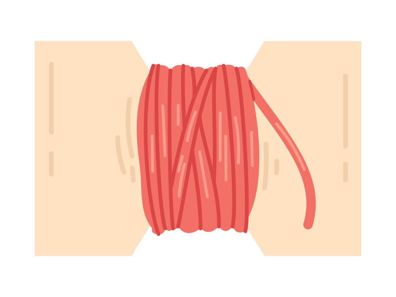 vector rood garen spoel. spoel van draad vlak ontwerp. breiwerk of naaien.