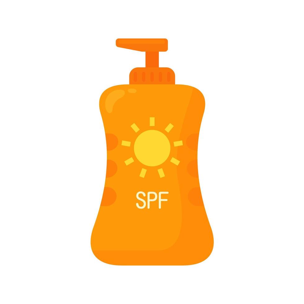 zonnescherm lotion beschermt huid van de zon gedurende zomer. vector