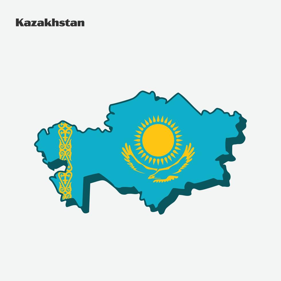 Kazachstan natie vlag kaart infographic vector