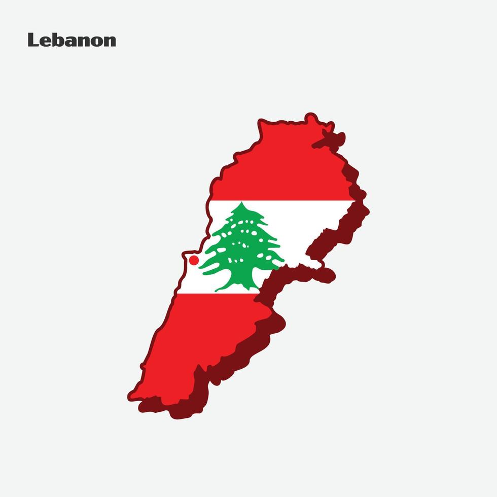 Libanon natie vlag kaart infographic vector