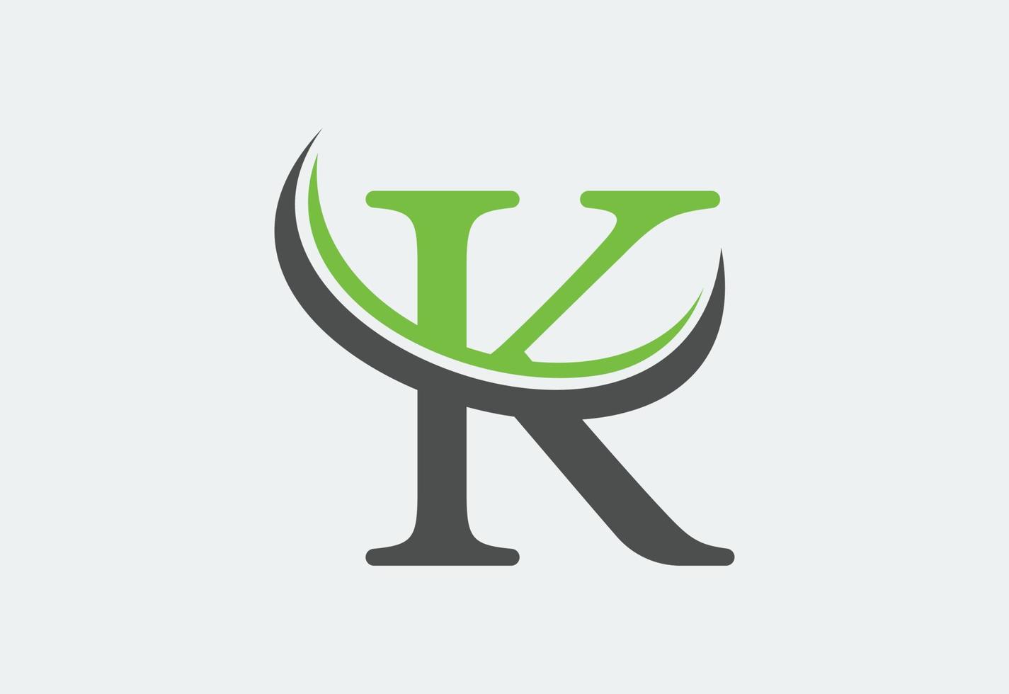 brief k logo ontwerp sjabloon, vector illustratie