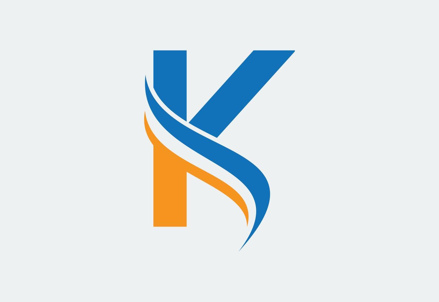 brief k logo ontwerp sjabloon, vector illustratie