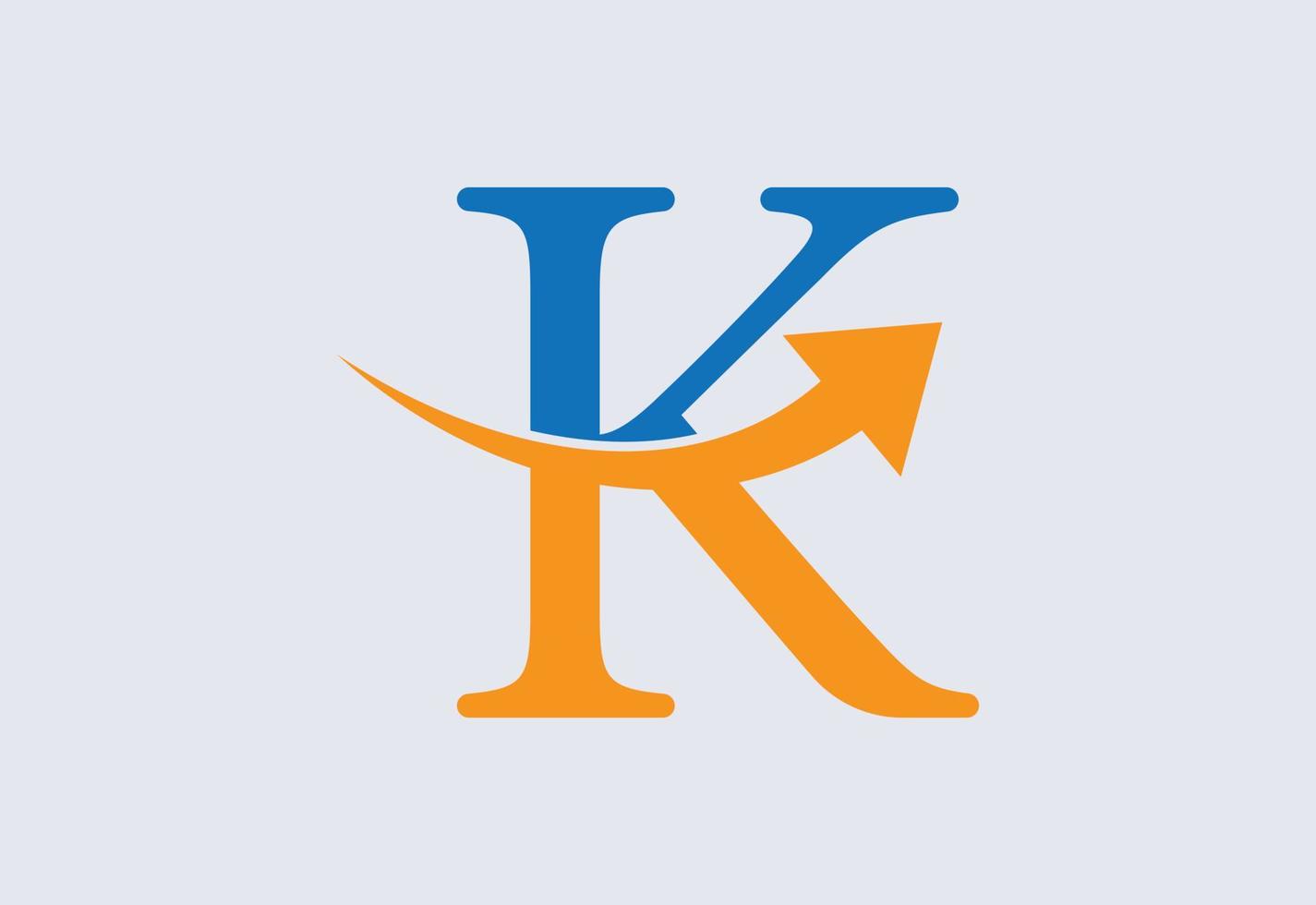 brief k logo ontwerp sjabloon, vector illustratie