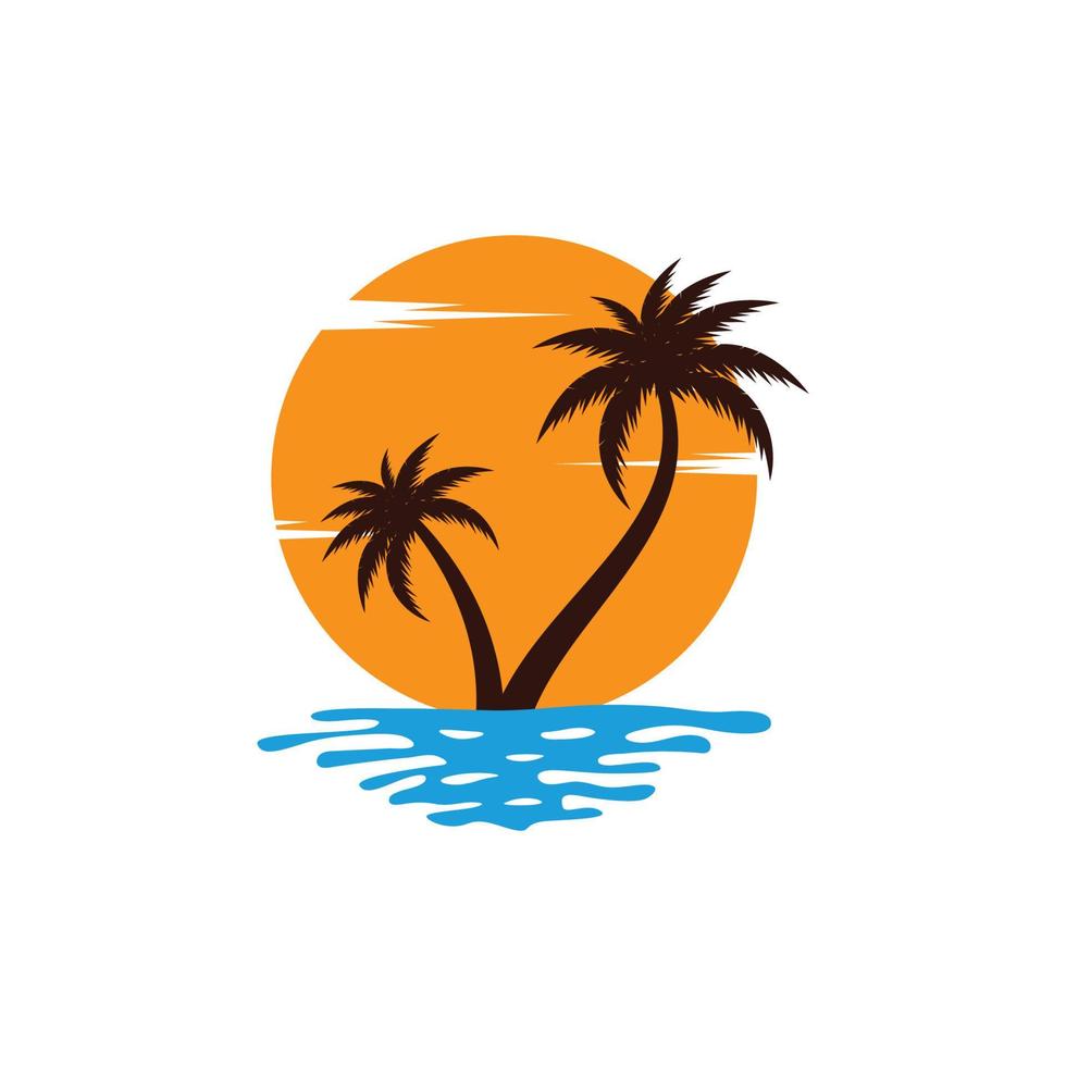 palm strand logo vector