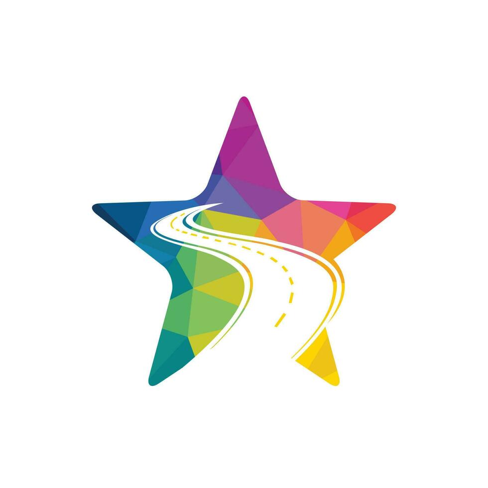 ster weg logo vector ontwerp sjabloon. creatief weg reis logo ontwerp.