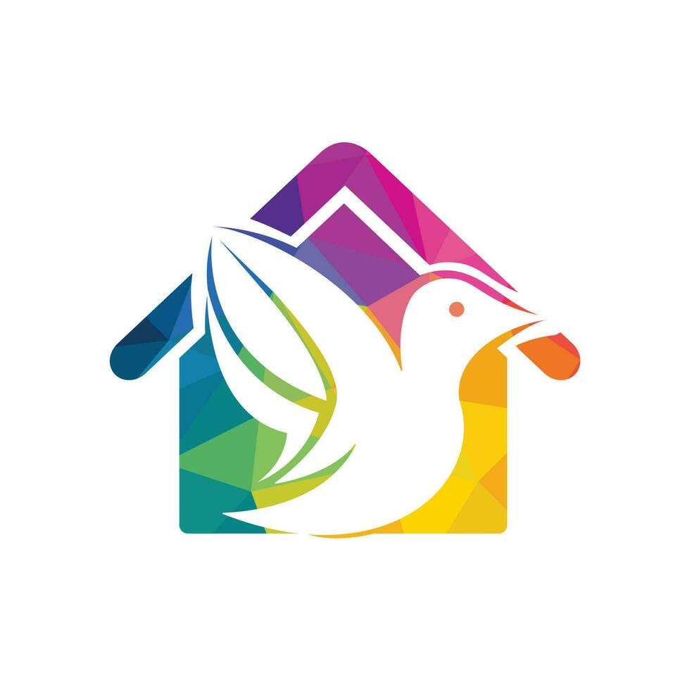 vogel huis vector logo ontwerp. vogel huis vorm logo sjabloon ontwerp vector icoon illustratie