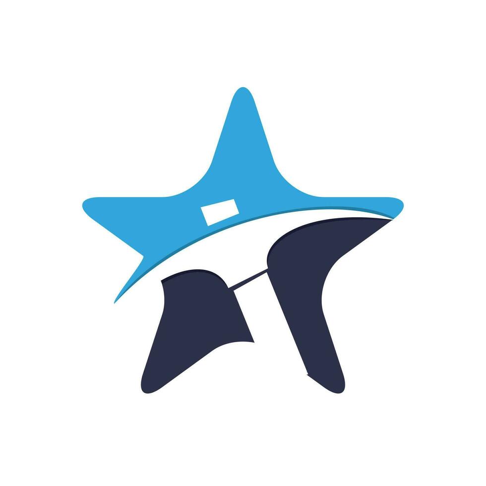 pikhouweel en ster mijnbouw logo ontwerp. mijnbouw industrie logo ontwerp sjabloon. vector