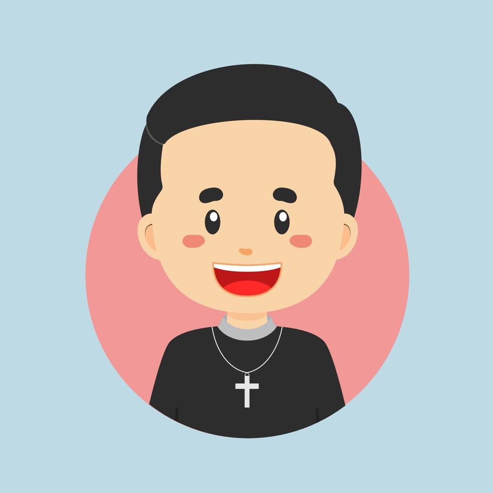 avatar van een priester karakter vector