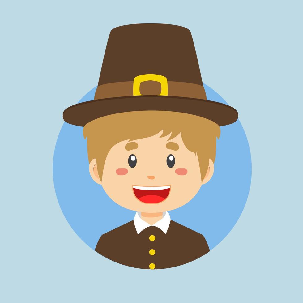 avatar van een dankzegging karakter vector