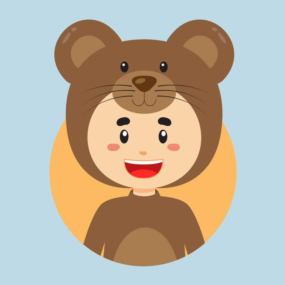 avatar van een karakter met muis kostuum vector