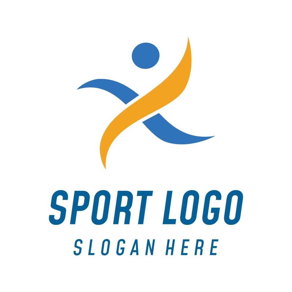 sprinter sport logo ontwerp voor atletiek, rennen wedstrijd, sport club, kampioenschap en geschiktheid. vector