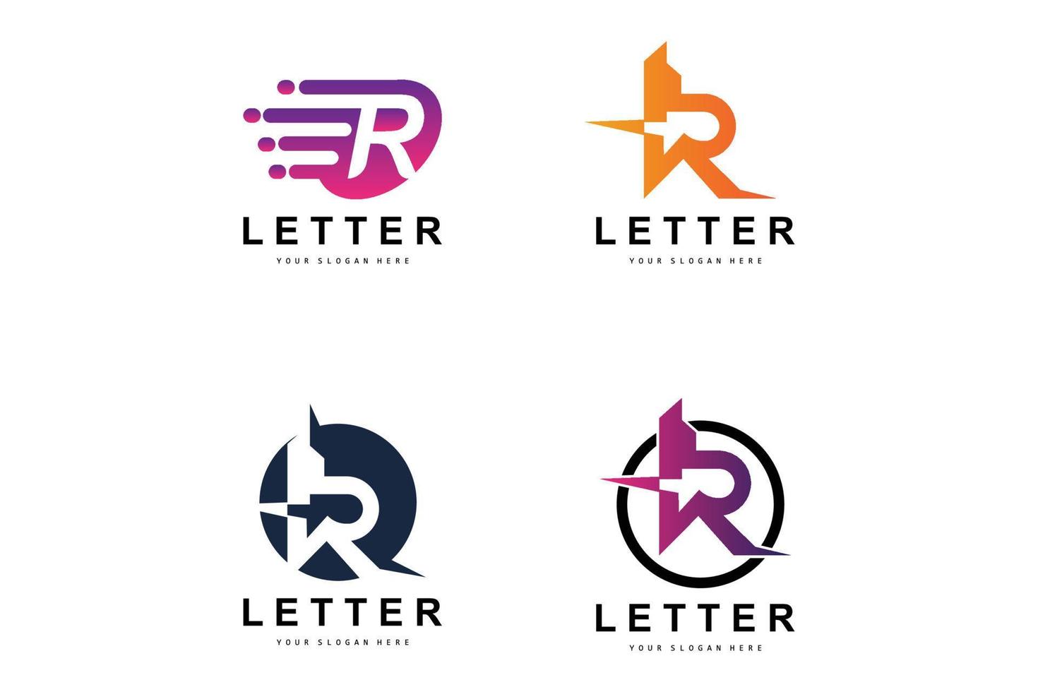 r brief logo, vector alfabet symbool, ontwerp voor merk logos met eerste brief