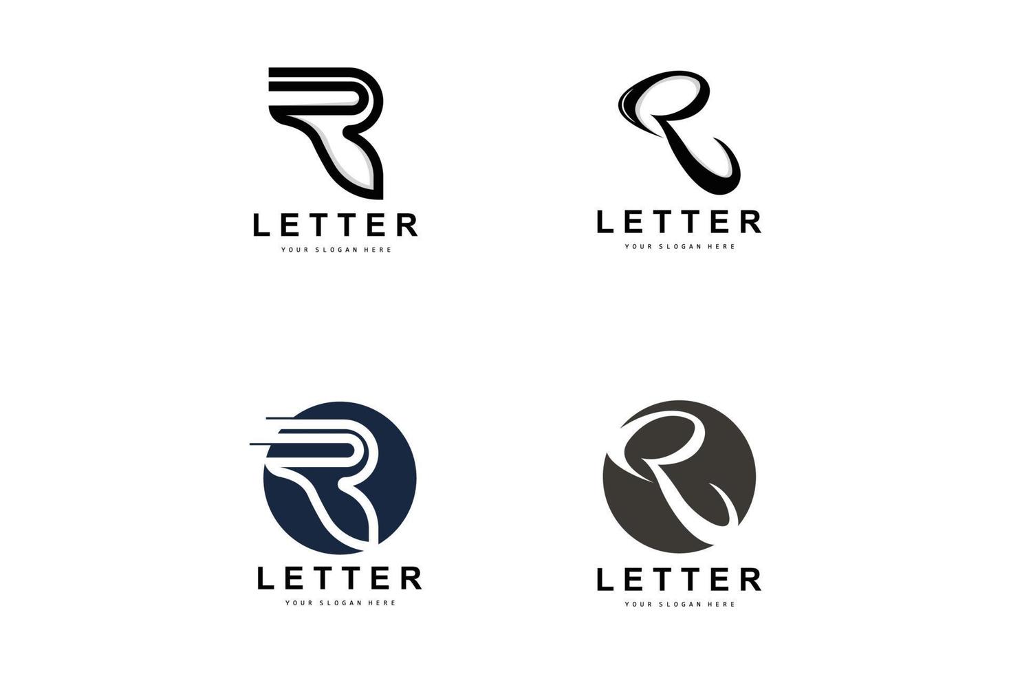 r brief logo, vector alfabet symbool, ontwerp voor merk logos met eerste brief