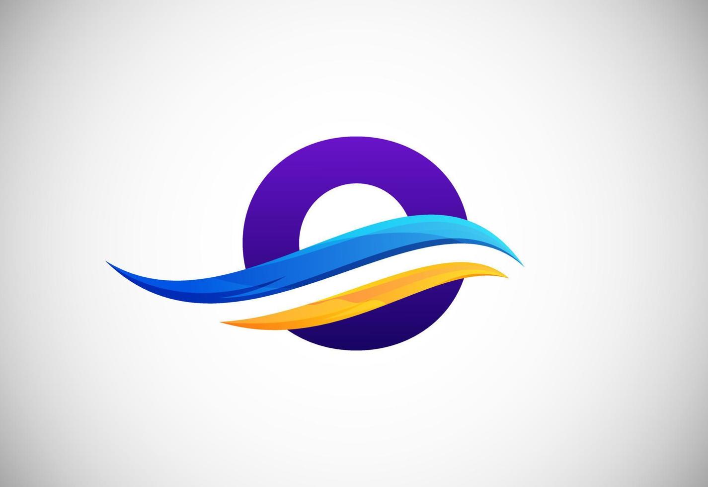 eerste O alfabet met swoosh of oceaan Golf logo ontwerp. grafisch alfabet symbool voor zakelijke bedrijf identiteit vector