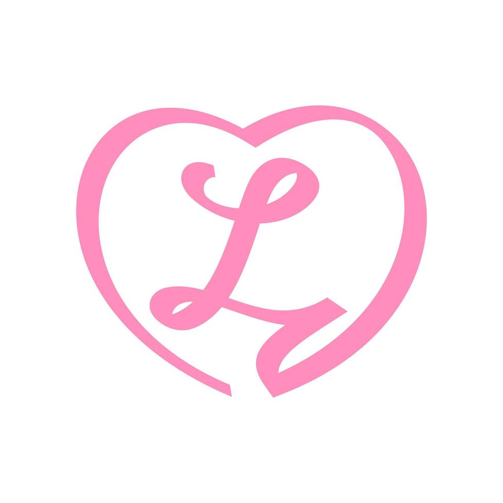 eerste l liefde lint logo vector