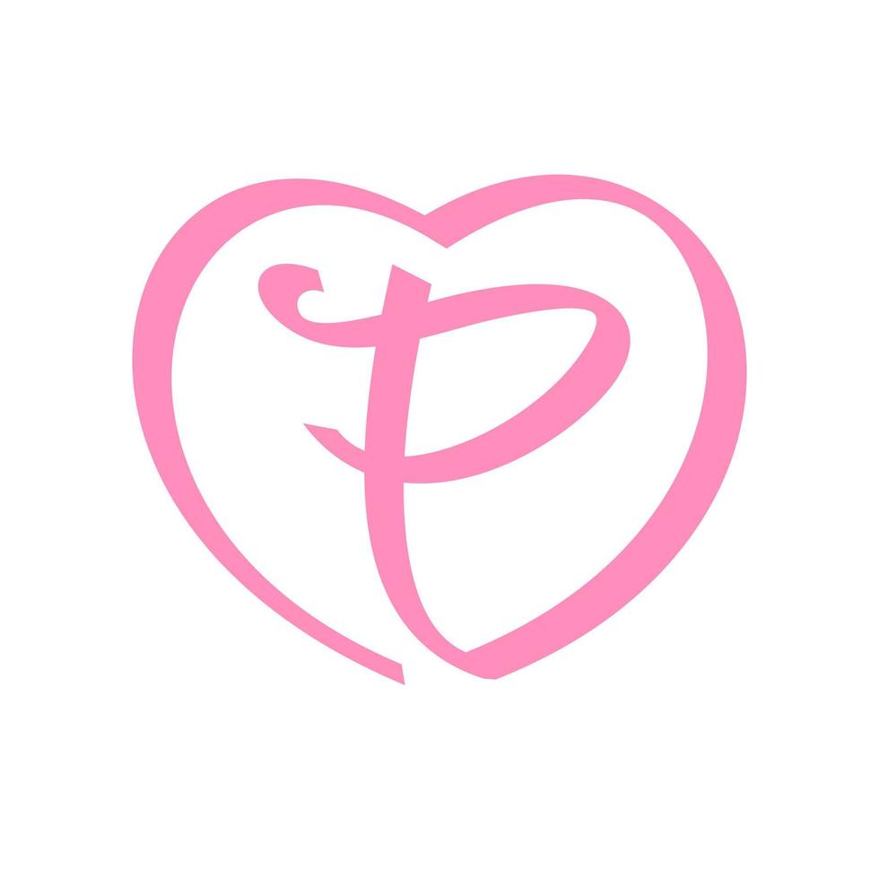 eerste p liefde lint logo vector