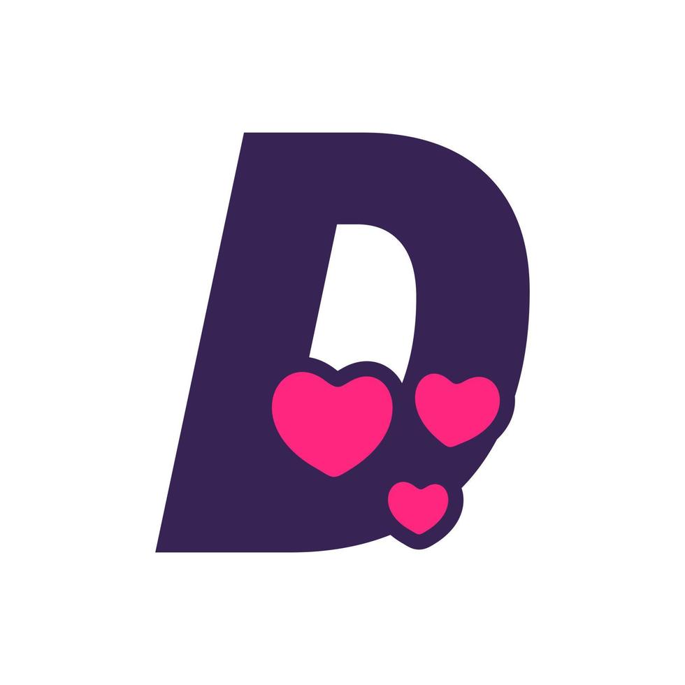 initial d love logo vector